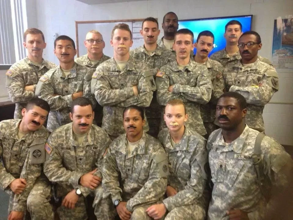 A group photograph from Amilcar Ayala’s Army service years.