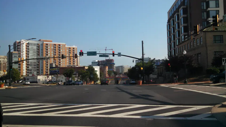 Downtown Silver Spring at Georgia Avenue and East West Highway (MD 410).