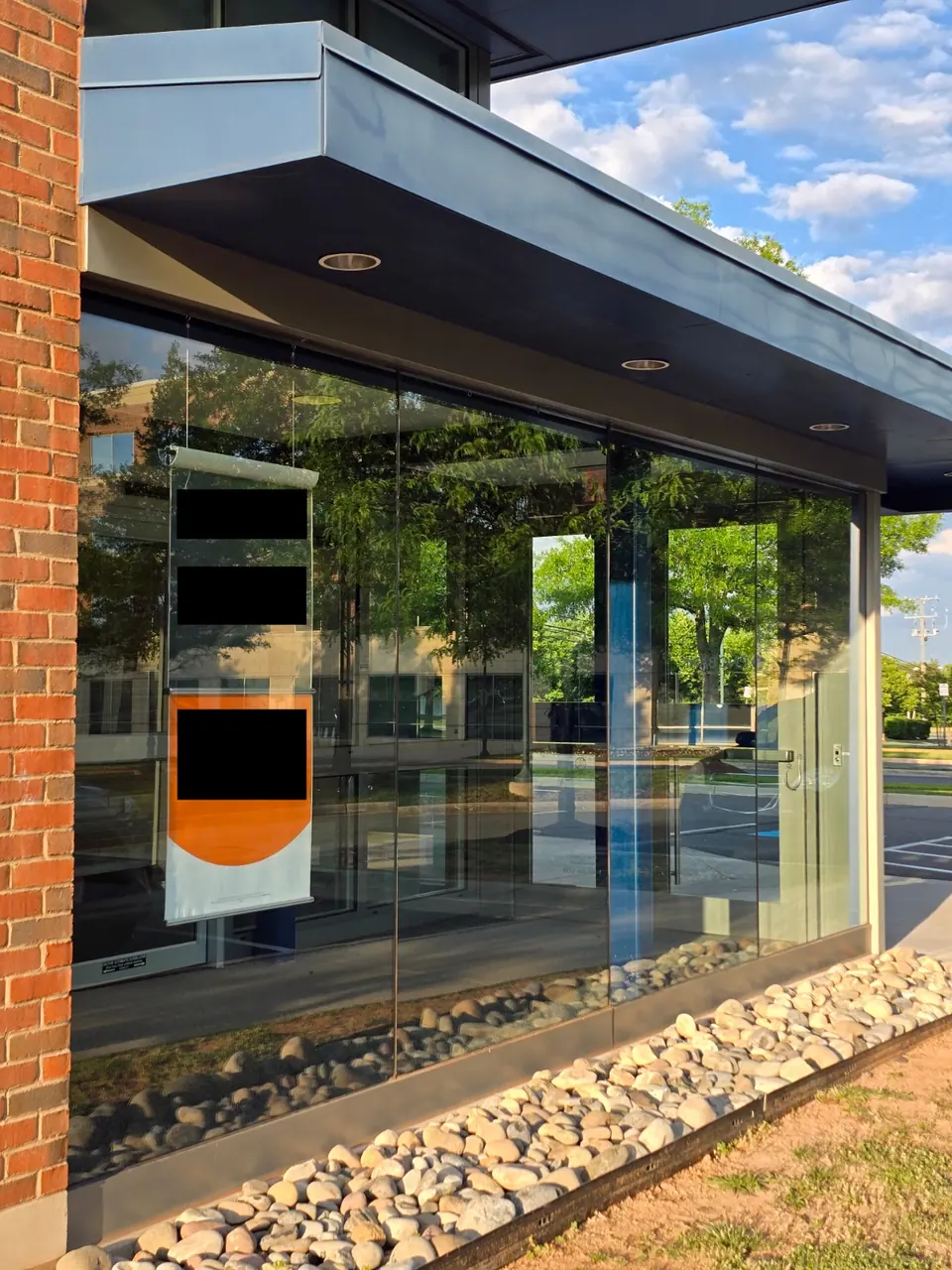 Clean commercial storefront glazing.