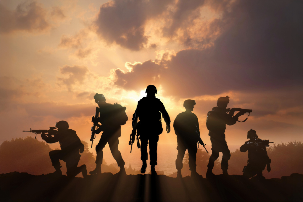 Silhouttes of Soldiers